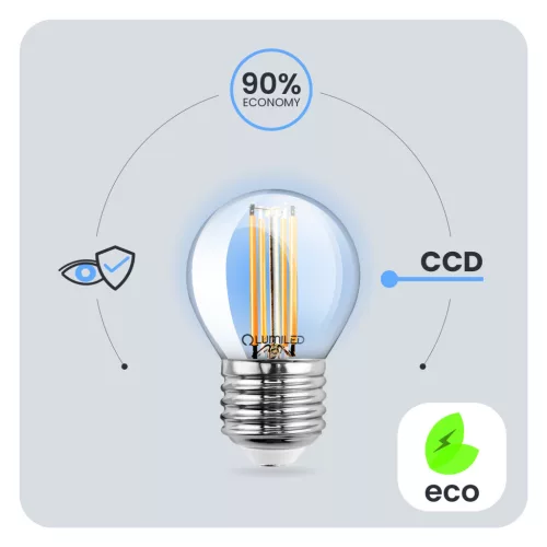 LED izzó E27 P40 Izzószál 2W = 25W 249lm 3000K Meleg 360° LUMILED