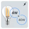 LED izzó E14 P40 4W = 40W 470lm 3000K meleg 360°-os izzószál LUMILED
