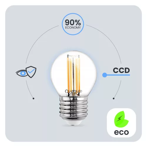 LED izzó E27 P40 Izzószál 4W = 40W 470lm 4000K Semleges 360° LUMILED