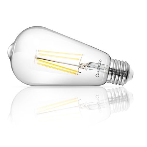 E27 ST64 LED izzó 8W = 60W 880lm 4000K semleges 360° LUMILED izzószál