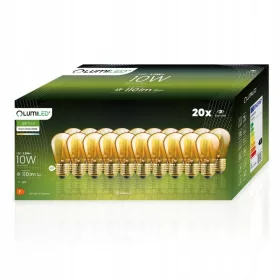   20x LED-IZZÓS IZZÓS készlet Girland E27 ST14 1,3W = 10W 2200K 110lm meleg LUMILED-hez