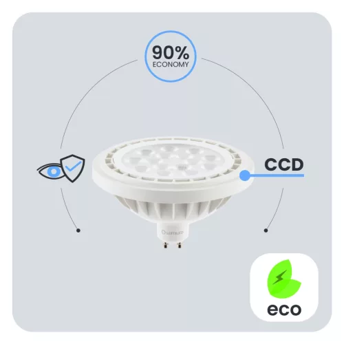 LED izzó ES111 GU10 10W = 75W 1055lm 4000K Semleges 38° LUMILED