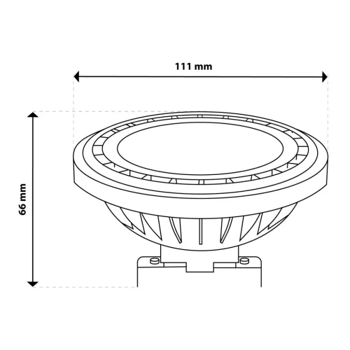 LED izzó G53 AR111 10W = 75W 1055lm 4000K semleges 38° 12V AC/DC LUMILED