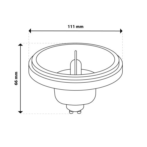 LED izzó GU10 ES111 10W = 75W 3000K 1055lm Meleg 38° Ezüst LUMILED