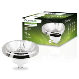   LED izzó ES111 GU10 10W = 75W 1055lm 4000K Semleges 38° Ezüst LUMILED