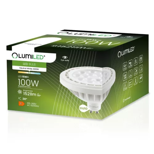 GU10 LED izzó 15W 1521lm 4000K 38°