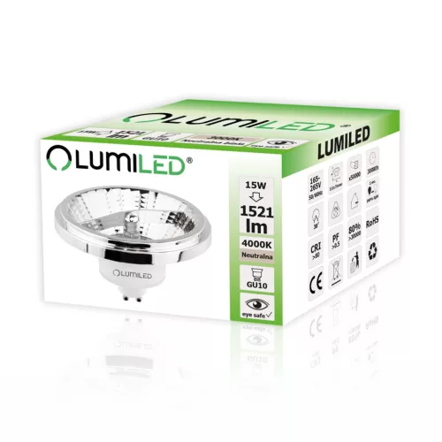 GU10 ES111 LED izzó 15W = 100W 1521lm 4000K Semleges 24° Ezüst LUMILED