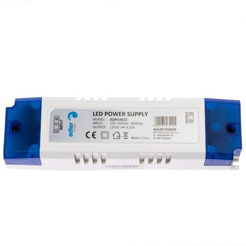 Állandó feszültségű LED tápegység 12V 100W 8.25A ADM10012 ADLER