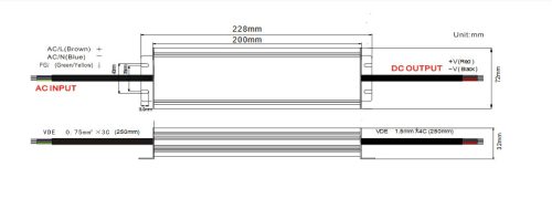 LED tápegység ADWS-300-12 ADLER 12V 300W 25A HERMETIC