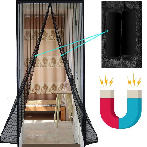 Mágneses függöny Szúnyogháló ajtókhoz 80/90/100 x 210/220cm fekete