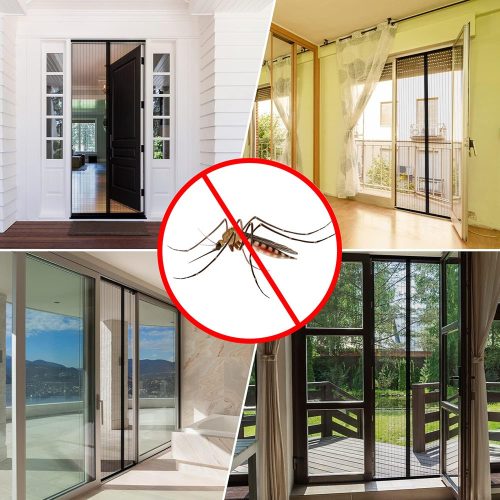 Mágneses függöny Szúnyogháló ajtókhoz 80/90/100 x 210/220cm fekete