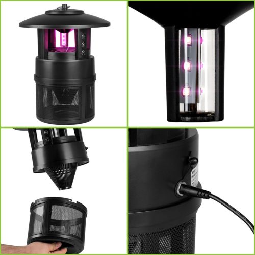 Rovarölő lámpa Kerti álló függőlámpás ventilátorral 9xSMD LED fekete VA0195 VAYOX