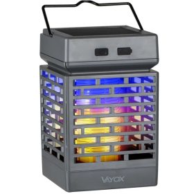   Rovarölő lámpa, elektromos UV csapda, napelemes lámpa, 2 az 1-ben, 5 W, legyek, szúnyogok, rovarok ellen, VAYOX