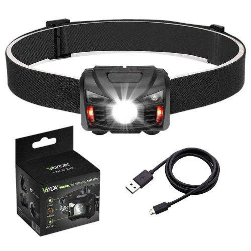 Újratölthető LED-es fényszóró mozgásérzékelővel XM-L Q5 3W VA0020 VAYOX