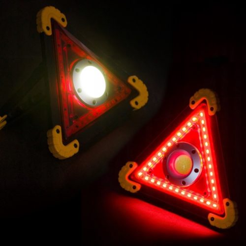 Újratölthető figyelmeztető zseblámpa 10 W 1600 lm COB LED 180°-os fogantyúval és USB-vel