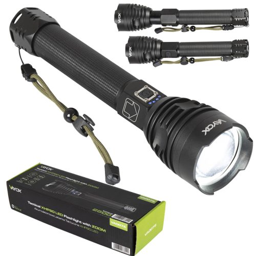 Taktikai tölthető USB katonai LED zseblámpa 15W VA0075 Vayox