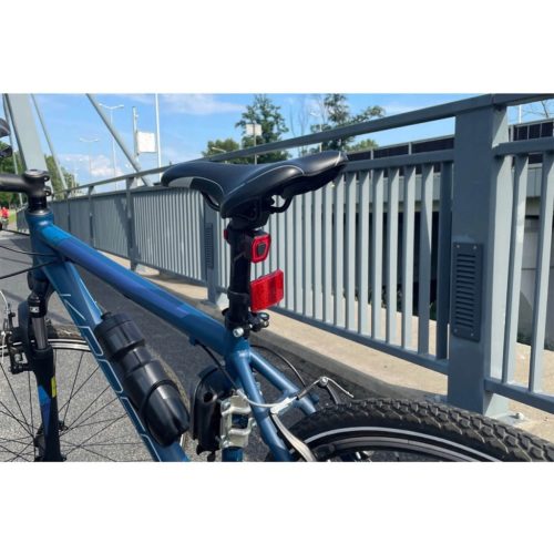 Kerékpáros zseblámpa hátsó lámpa LED USB piros újratölthető akkumulátorral 5 világítási mód VAYOX