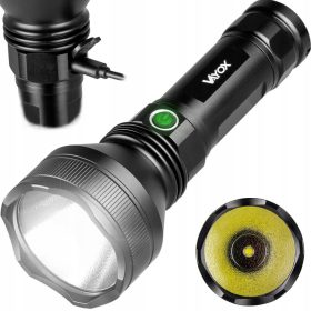   LED taktikai zseblámpa Erőteljes újratölthető USB-C 20W 1900lm IPX6 VAYOX