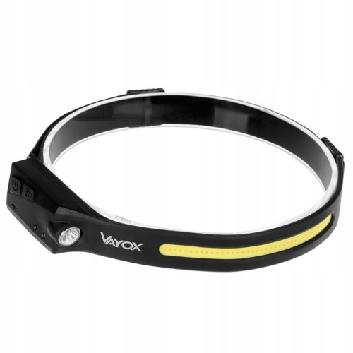 LED-es újratölthető fejlámpa COB+XPE 350lm IPX4 mozgásérzékelővel, 5 mód VAYOX