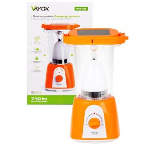   Újratölthető kemping zseblámpa 710lm 6000K Solar USB Powerbank VA0125 VAYOX
