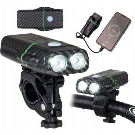   Zseblámpa LED Kerékpárlámpa USB-C tartó 6 mód 600lm IP65 Funkció Powerbank VAYOX