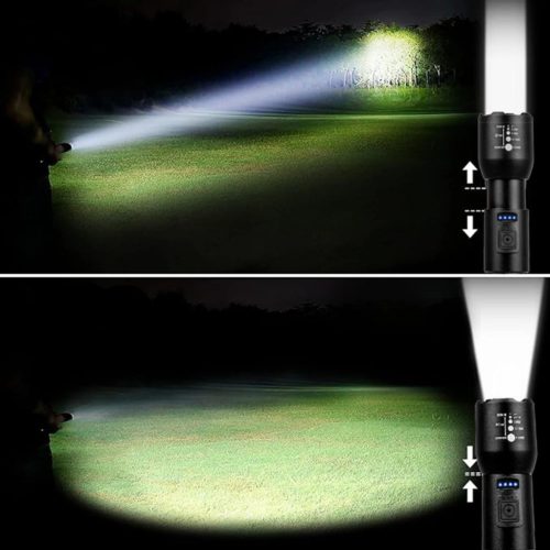 Újratölthető LED zseblámpa, klasszikus, 20 W, 800 lm, kézilámpa, nagy teljesítményű ZOOM VA0180, VAYOX