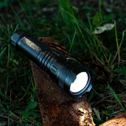 Újratölthető LED zseblámpa, taktikai, 600lm, 10W-os kézilámpa, nagy teljesítményű ZOOM POWERBANK, VA0179, VAYOX