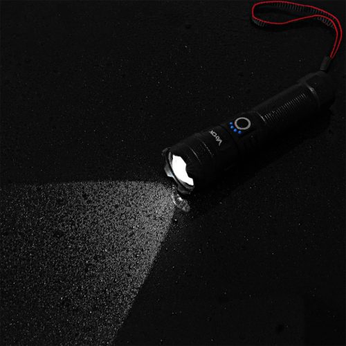 Újratölthető LED zseblámpa, taktikai, 600lm, 10W-os kézilámpa, nagy teljesítményű ZOOM POWERBANK, VA0179, VAYOX