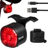 Piros hátsó kerékpáros zseblámpa USB-C 6 mód IP66 ERŐS VAYOX