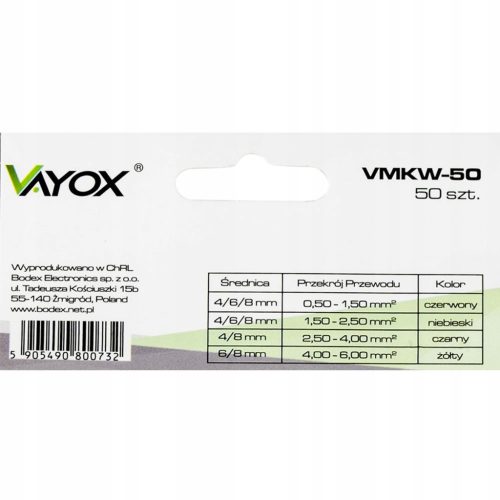 VMKW-50 VAYOX szigetelt ásókábel csatlakozók