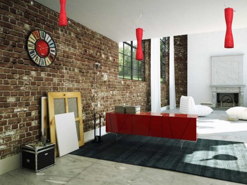 LED mennyezeti függőlámpa FLORA 2xE27 túlnyúló minták modern piros fény Prestige