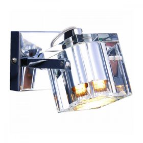   ICEBERG GU10 fali lámpa égő mozgatható ezüst kocka átlátszó könnyű presztízs