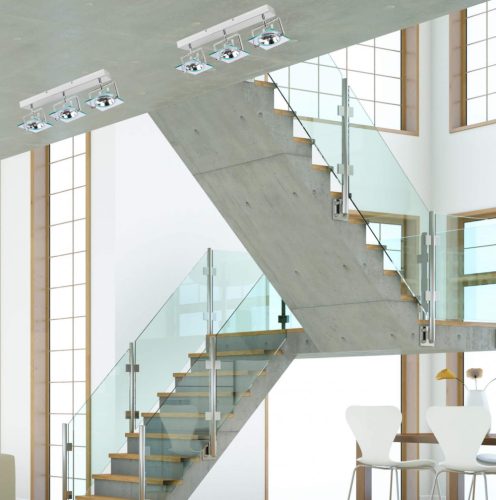 INDUSTRIAL fali lámpa 2xGU10 ES111 mennyezeti mozgatható ezüst világos Prestige