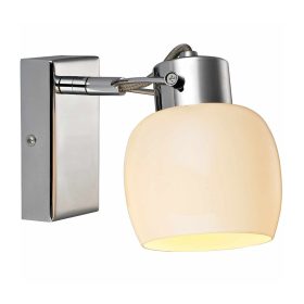   MALABO E14 fali lámpa, mozgatható árnyékoló, fehér és ezüst fényű Prestige
