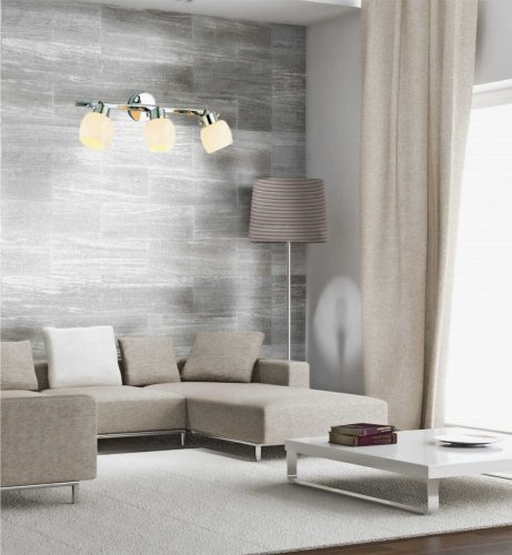 MALABO fali lámpa 3xE14 mozgatható árnyékoló fehér és ezüst fényes Prestige