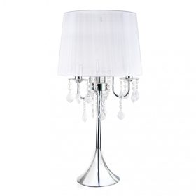   MONA asztali lámpa 3xE14 LED asztali éjszakai lámpa 72cm Glamour Crystals Silver Light Prestige