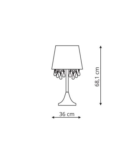 MONA asztali lámpa 3xE14 LED asztali éjszakai lámpa 72cm Glamour Crystals Silver Light Prestige