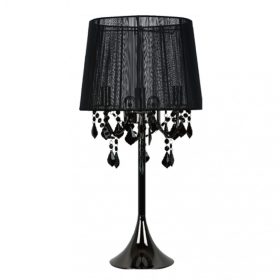   MONA asztali lámpa 3xE14 LED asztali éjszakai lámpa 68cm Crystals Glamour Black Light Prestige