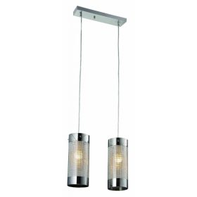   LED mennyezeti függőlámpa MONTE 2xE27 túlnyúló Modern ezüst fényű Prestige