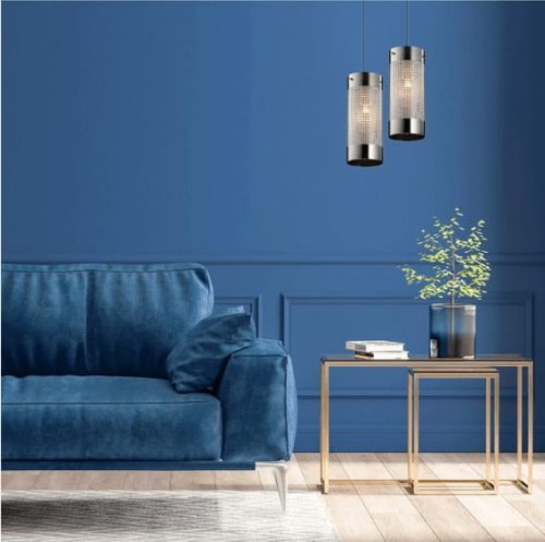 LED mennyezeti függőlámpa MONTE 2xE27 túlnyúló Modern ezüst fényű Prestige