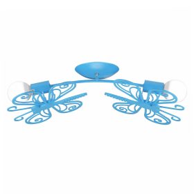   BUTTERFLY mennyezeti lámpa 2xE27 LED gyermek mennyezeti lámpa kék fény Prestige