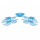 BUTTERFLY mennyezeti lámpa 2xE27 LED gyermek mennyezeti lámpa kék fény Prestige