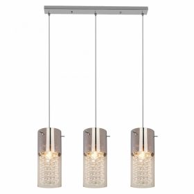   LED mennyezeti függő lámpa ZARA 3xE14 Lineáris kristályok Glamour Silver Light Prestige
