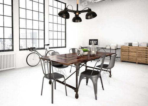 TERME 5xE27 LED mennyezeti lámpa mozgatható Retro fekete fa fényű Prestige