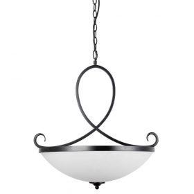   LED mennyezeti függőlámpa CUNEO 3xE27 túlnyúló klasszikus fehér és fekete fényű Prestige