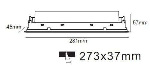 Süllyesztett SOLAR LED 20W 3000K mennyezeti lámpatest lencsés lineáris fehér és fekete fény Prestige
