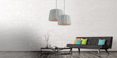 LED mennyezeti függőlámpa VITORIA E27 túlnyúlás 35cm Modern szürke világos Prestige