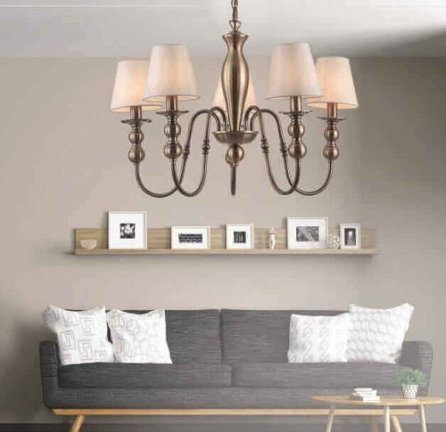 LED mennyezeti függő lámpa GRADO 3xE14 csillár klasszikus fehér patina fényű Prestige