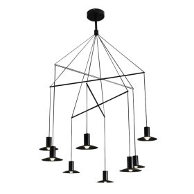   LED mennyezeti függesztő lámpa SAPKA 8x3W 3000K Spider csillár Scandinavian Black Light Prestige