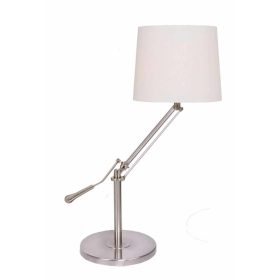   CREMONA E27 LED asztali lámpa Nightclub 64cm mozgatható elegáns fehér és ezüst fényű Prestige